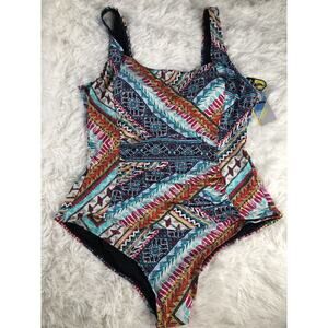 SP Sports Wear Women’s One-piece Swimwear Multicolor Size US 16 NWT